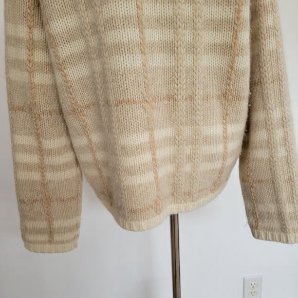 Vintage Talbots Lambswool Angora Cardigan Sweater Cream Soft Women Large - Picture 7 of 12
